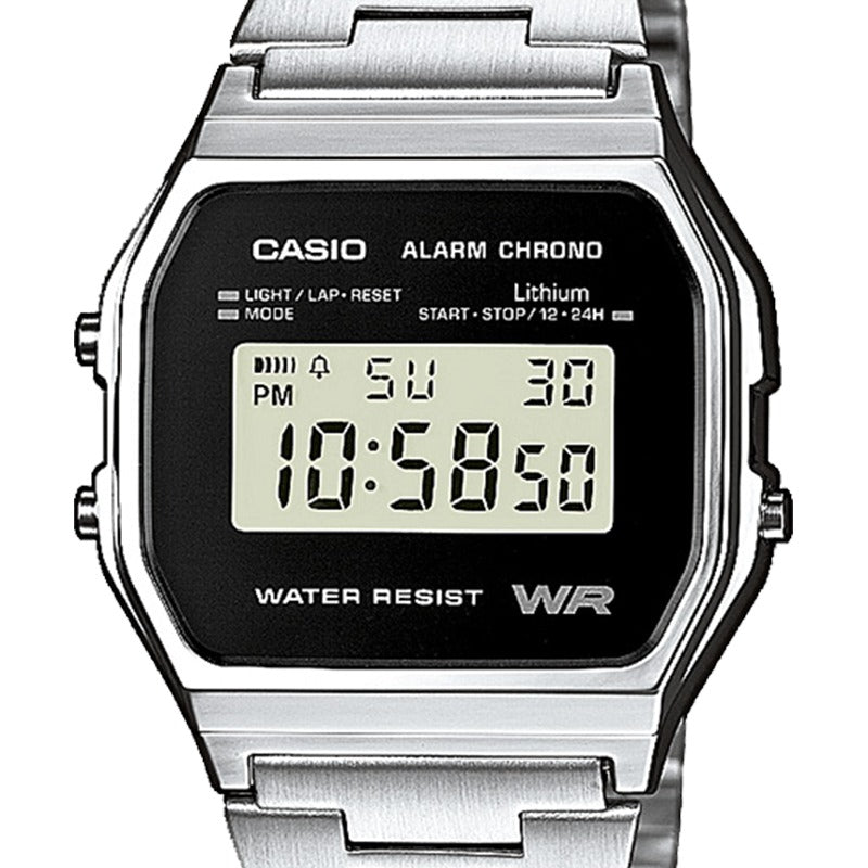 Casio Vintage A158 Argenté A158WEA-1EF – détail du cadran