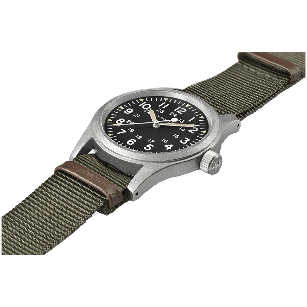 Hamilton Khaki Field Mechanical 38 H69439931 – vue de trois quarts