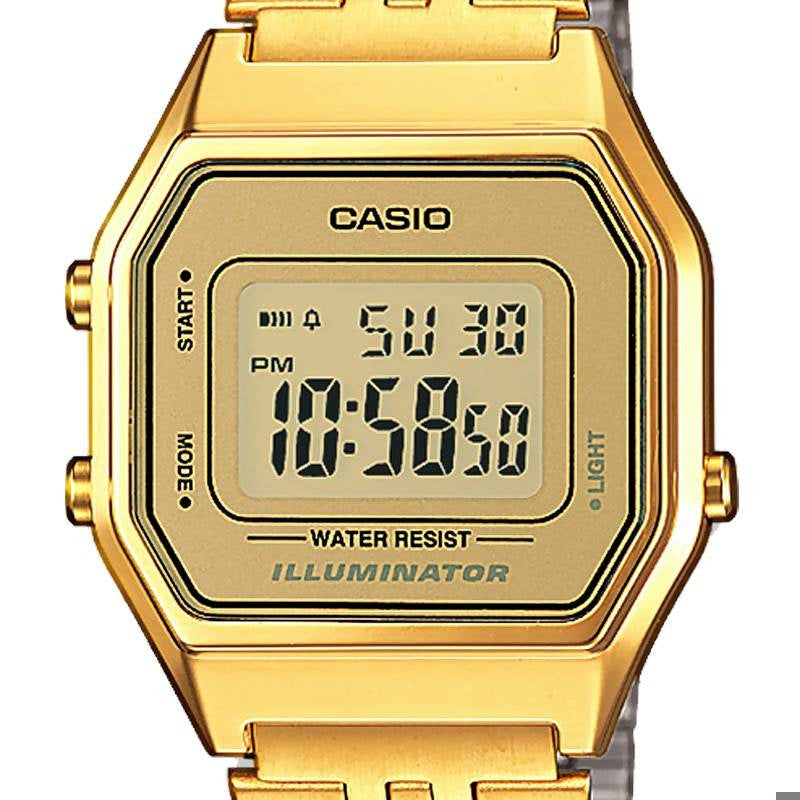Casio Vintage LA680 Mini Doré LA680WEGA-9ER – détail du cadran