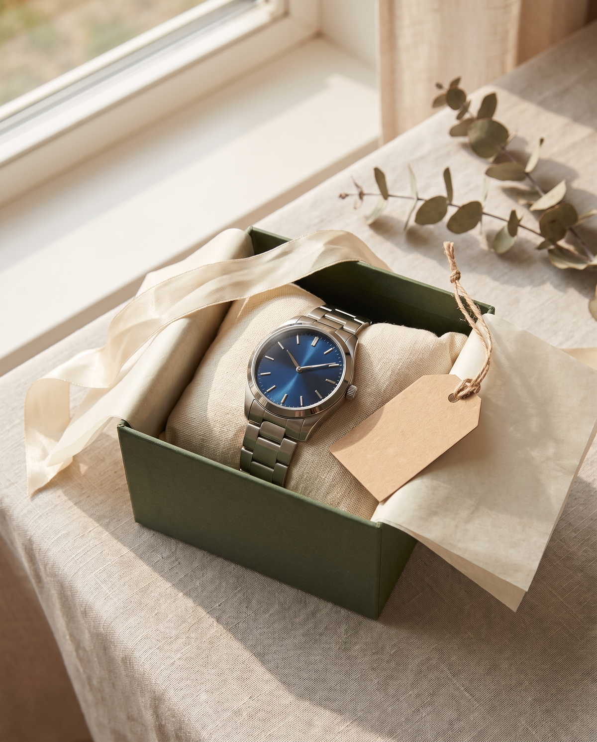 Une montre dans son écrin cadeau