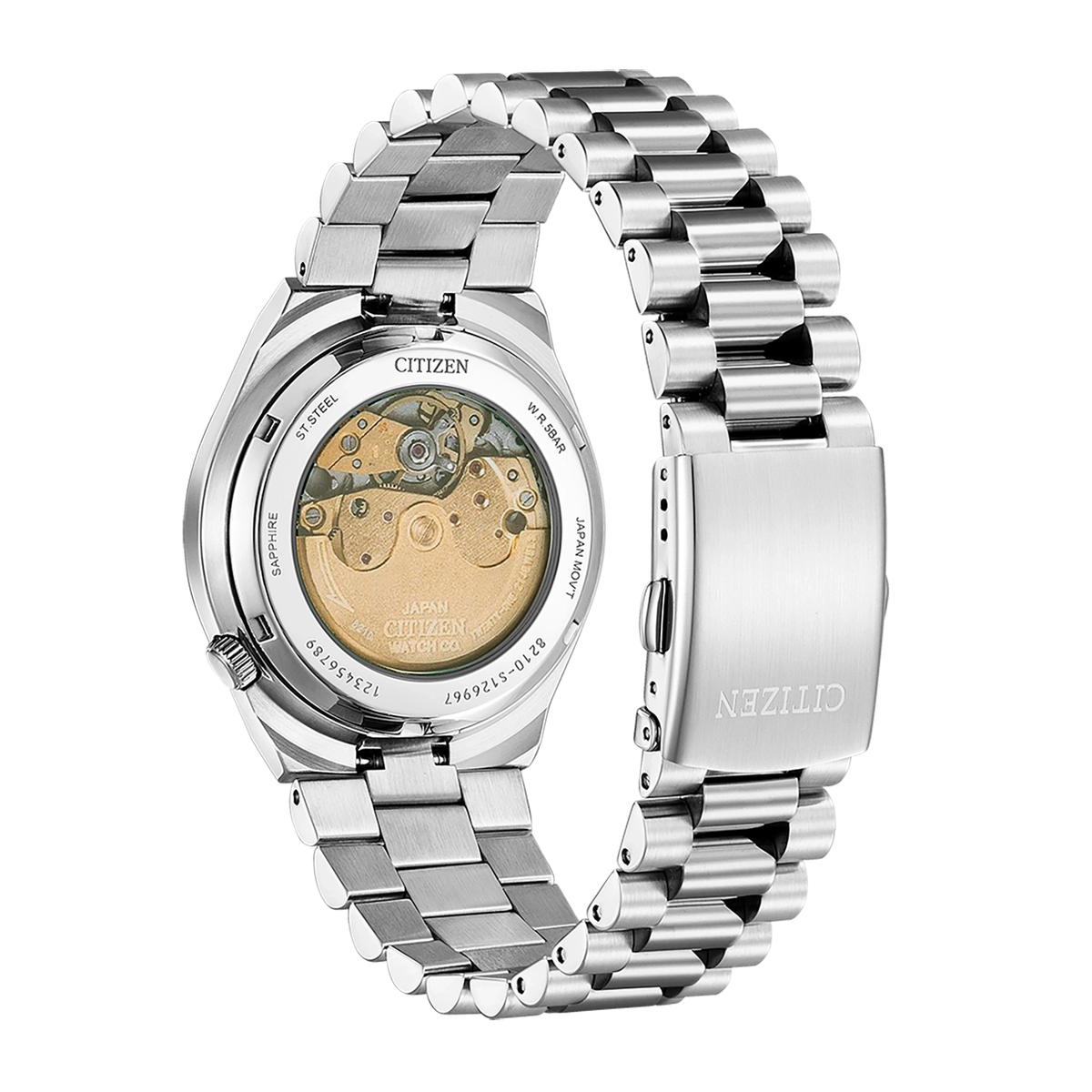 Citizen Tsuyosa Automatique Verte NJ0150-81X – vue du fond de boîtier