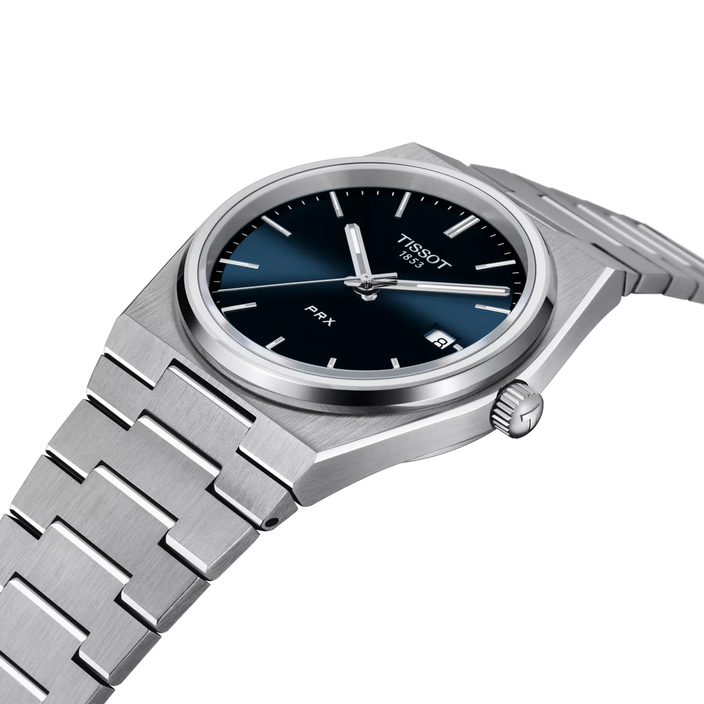 Tissot PRX 40 205 Bleue T137.410.11.041.00 – vue de trois quarts
